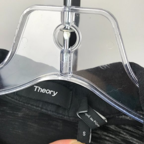 Theory Slub Collared Black Tee Size Small - Picture 2 of 3